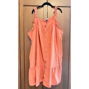 Universal Thread Womens Tiered Midi Dress Orange Sz 3X Cotton Ruffle Lightweight